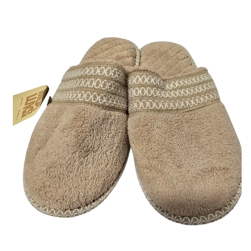 Muk Luks Women Honey Wheat Scuff Slippers Tan Size Medium 7-8 NWT